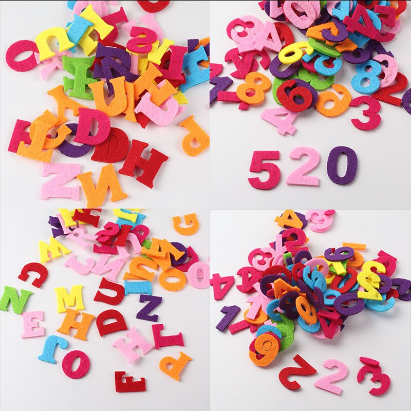 50 Stuks Digitale Letters Niet-geweven Vilt Milieuvriendelijke Vilt Patch Voor Diy Handwerk Kids Doll Naaibenodigdheden