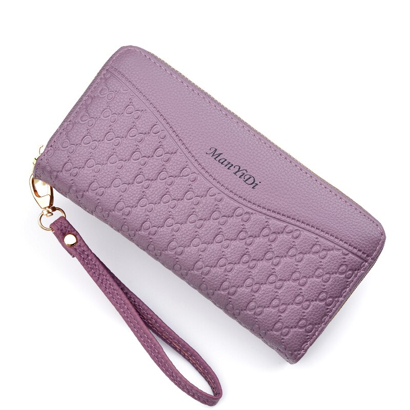 Women's Long Double Zip Wallet Large Capacity Clutch Wallet Double-layer Soft Leather Korean Multi Card Holder Wall