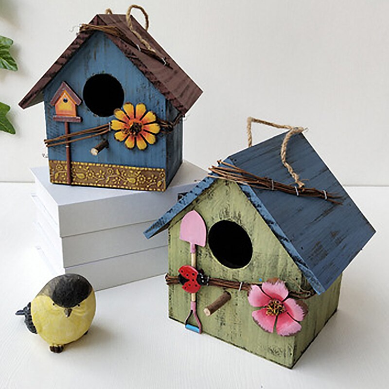 Opknoping Houten Vogel Huis Nest Decoratieve Vogelhuisjes Tuin Decor Diy Vogelhuisjes Voor Crafting Creëren Vogel Doos