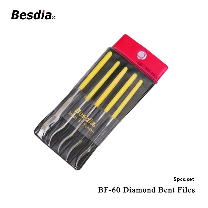 Taiwan Besdia Diamond Bent Files BF-60 5 pcs/set BF-90 10 pcs/set