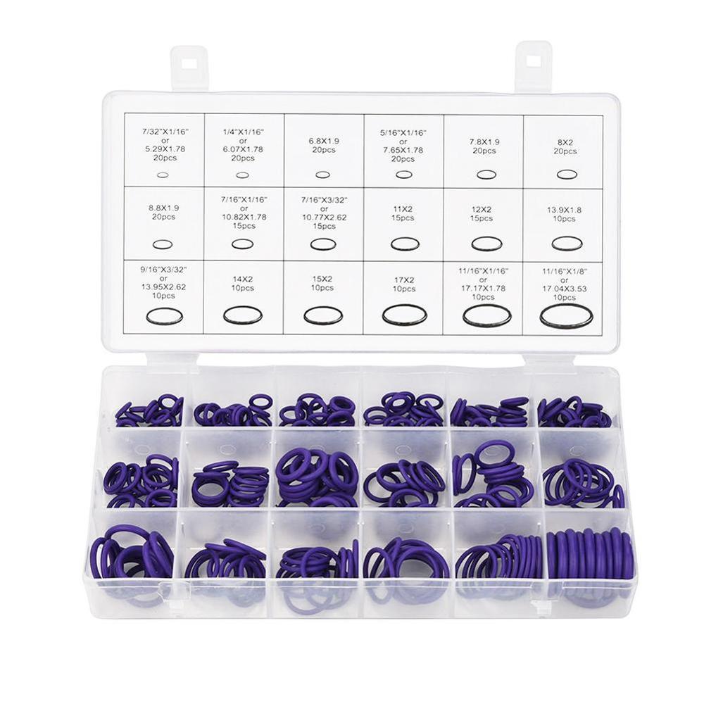 For Car Automotive Air Conditioner A/C System Repair O Ring R12 Rubber Set R134a Assortment Tool O-Rings Seal Kit H8W9: Default Title