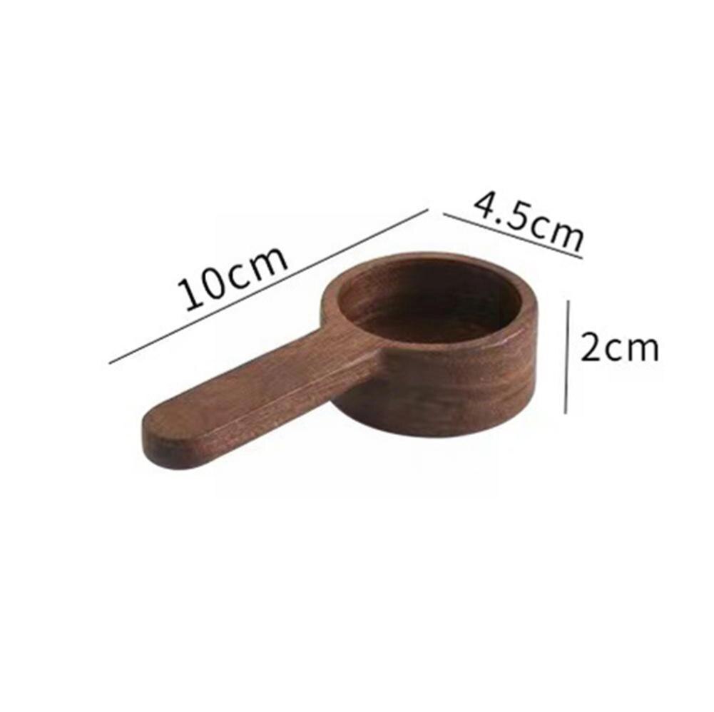 Baki Y9X3 cuillère à mesurer en hêtre noir, manche court en bois, Long outil de cuisine, ménage café assaisonnement cuillère Baki Y9X3