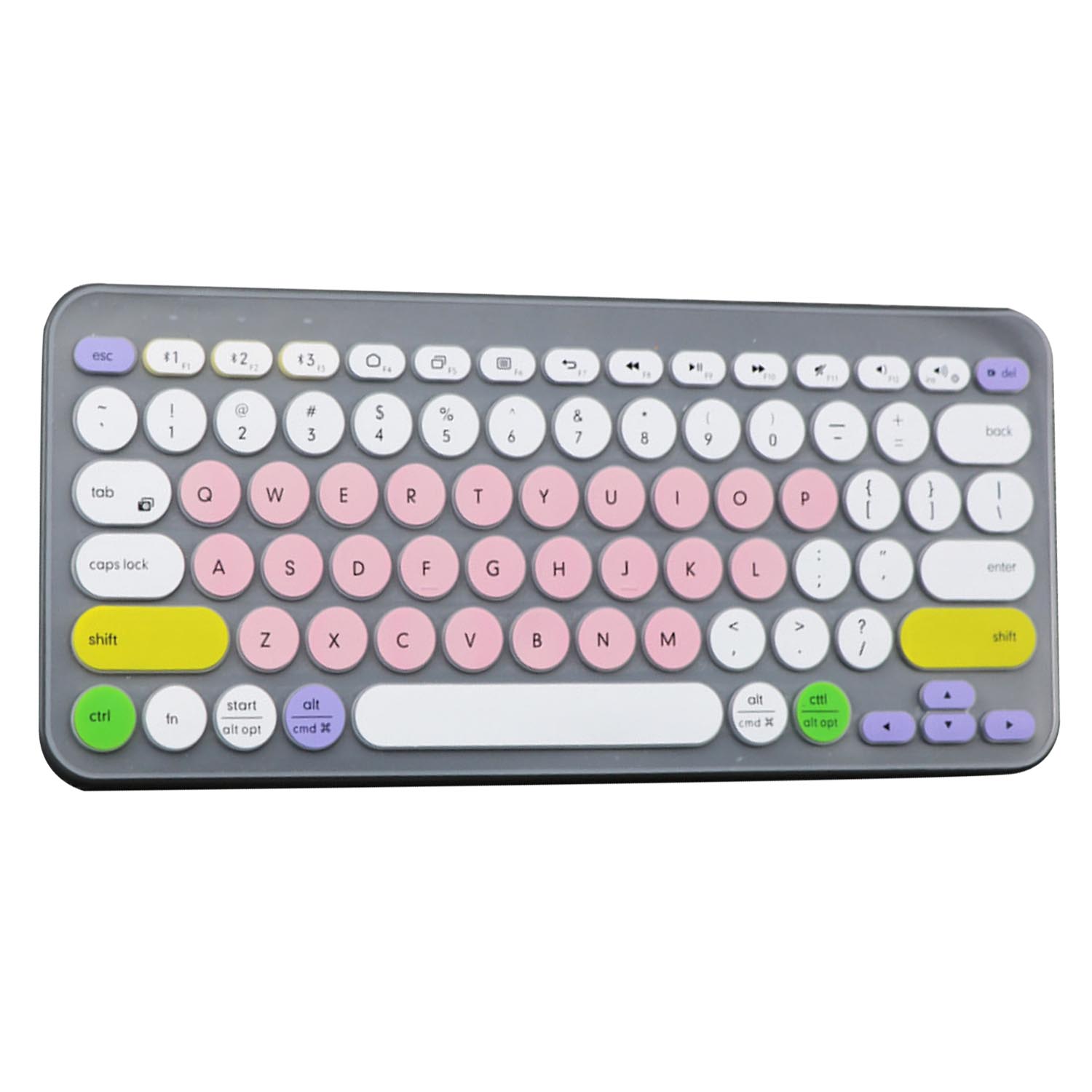Besegad farverig laptop silikone tastatur cover hud klistermærke beskytter til logitech  k380 bluetooth tastatur: Stil b