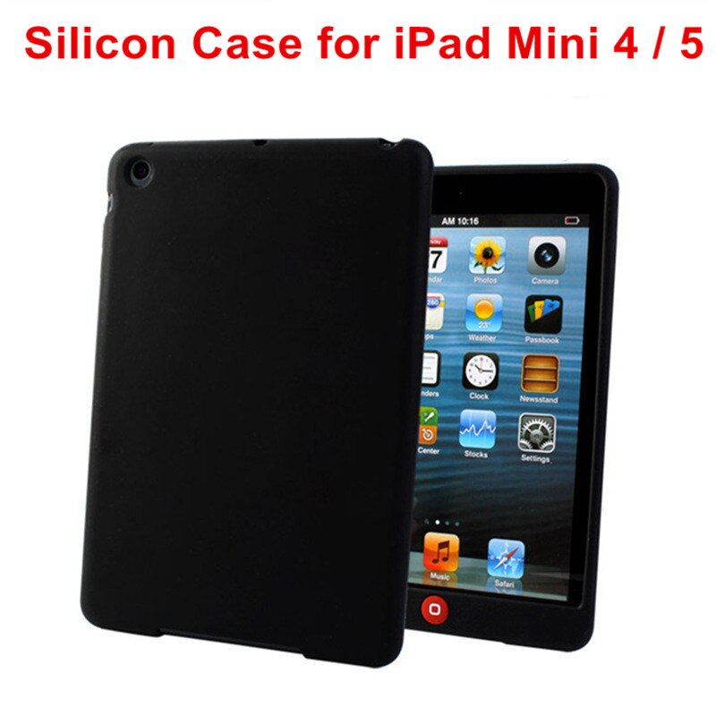 Siliconen Case Voor Ipad Mini 1 2 3 Case Full Body Protect Skin Soft Cover Voor Ipad Mini 5 Case Soft Back Cover Voor ipad Mini 4: Mini 5 4 Black