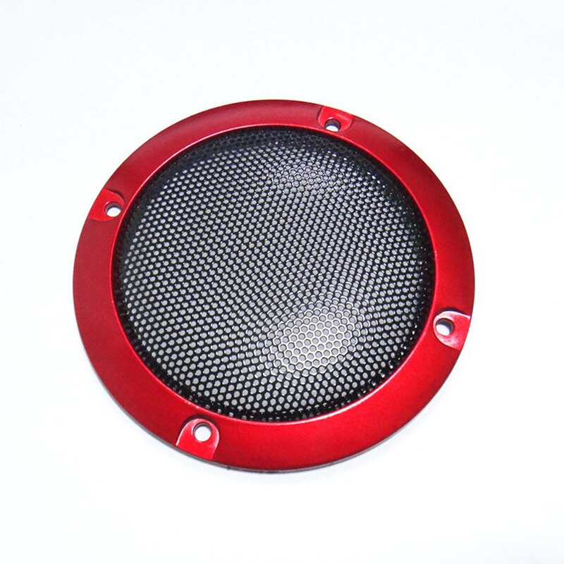 2Pcs 2/3 Inch Speaker Net Cover High-grade Car home mesh enclosure speakers Plastic Frame Metal iron wire Grilles Speaker: 3 inches / Spray Red