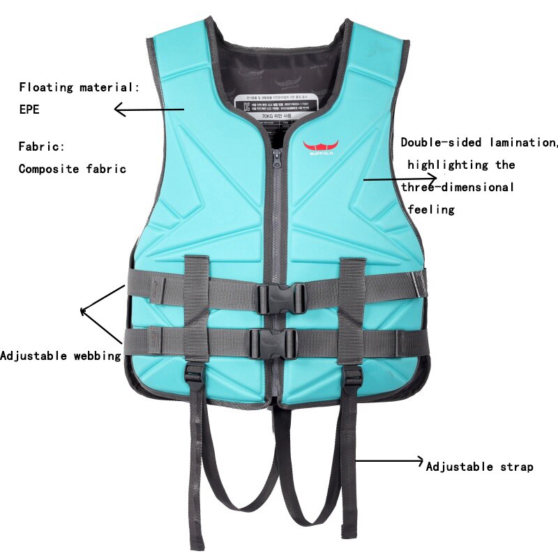 Owlwin Tiener Zwemvest Reddingsvest Mannen Vrouwen 20-85Kg Mint Groen Zwart Dubbelzijdig Lamineren Epe Schuim in Vest Kan Verwijderbare