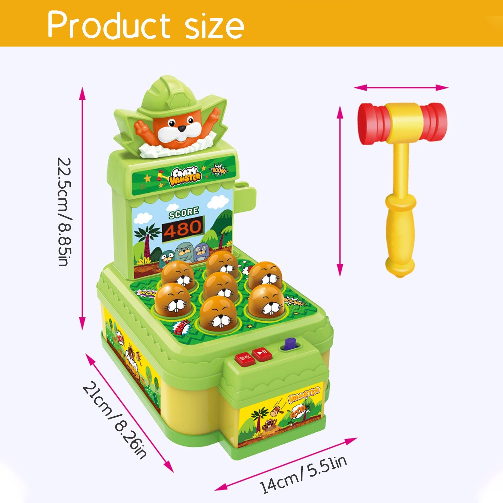 Whac-A-mole Elektrische Muziek Hamster Game Machine Voor Pocket Mole Elektronische Plastic Kids Spel Speelgoed Детские игрушки W3