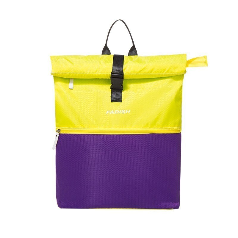 Waterproof Swimming Bag Backpack Rucksack Dry Wet Bag Outdoor Beach Gym Bag for Travelling Rafting Boating Kayaking Canoeing: Purple and Yellow