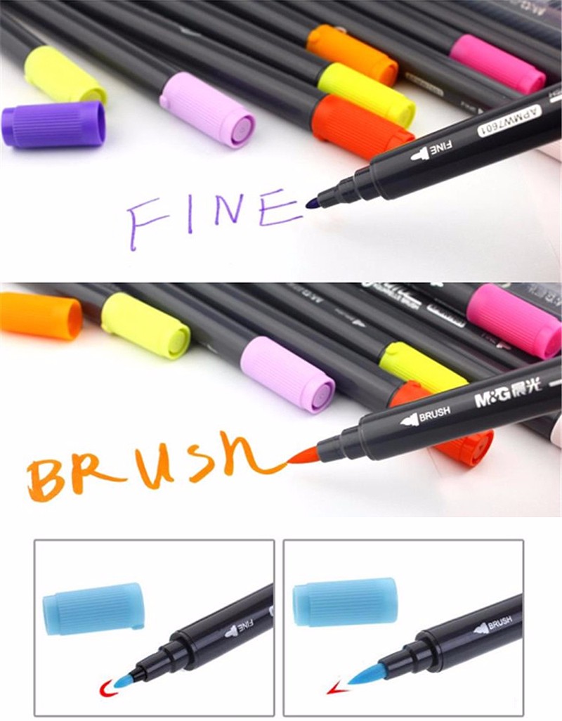 24 Kleuren Oplosbare Pennen Art Supplies Voor Tekening Water Oplosbare Mark Pen 24 Dubbele Slider Multicolour Marker Schilderen Sets