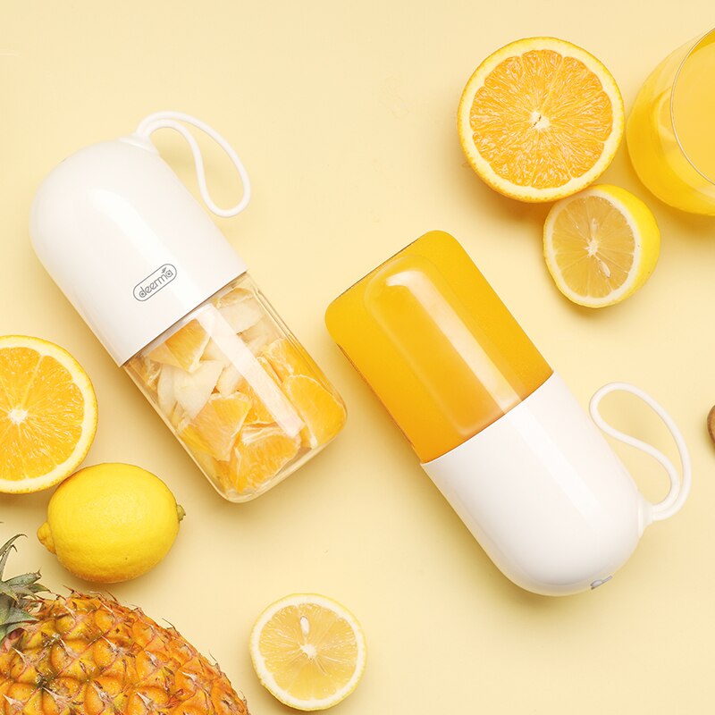 Xiaomi Deerma Portable Electric Juicer Blender 300ml Mini Capsule Shape Powerful Electric Juice Cup For Travel Home