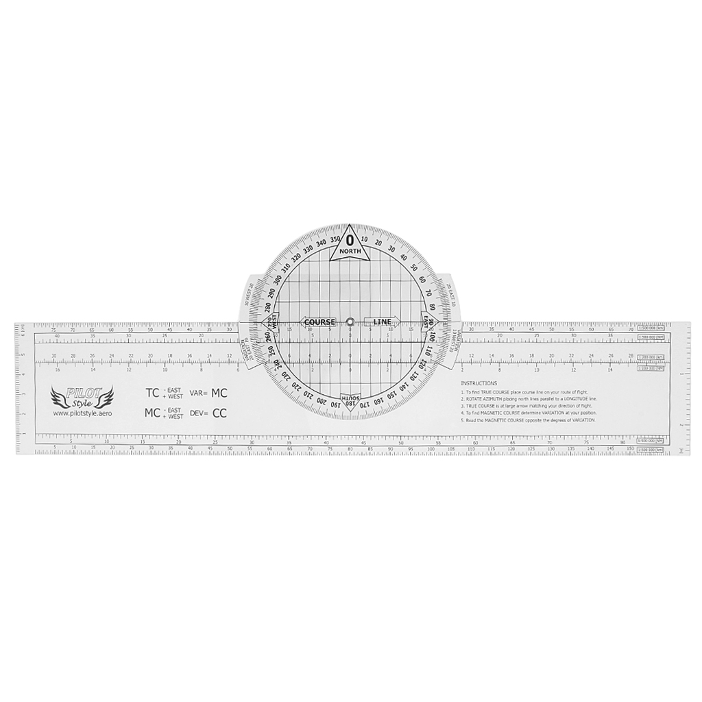 13.2&#39;&#39;x 2.4&#39;&#39; Plastic Rotating Plotter for Aeronautical Chart VFR Navigation