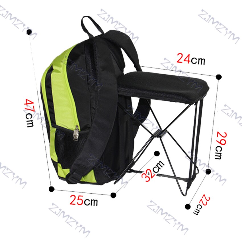 C1338 47L Vouwen Kruk Rugzak Mode Vouwen Vissen Stoel Rugzak Leisure Sport Outdoor Bergbeklimmen Wandelen Rugzak