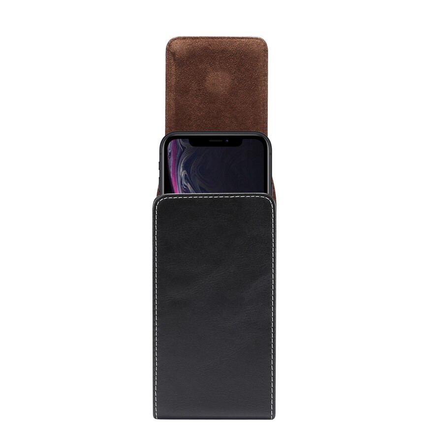 Universal Pouch Leather Case 4.7-6.9 inch for iPhone Samsung Huawei Xiaomi with Card Holder Belt Clip Holster