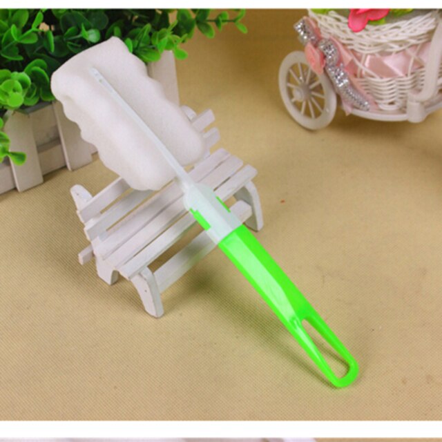 360 Degree Sponge Cleaner With Brush Newborn Baby Bottle Sponge Long Handle: J-SH-BB-237-GN