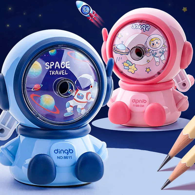 Astronaut Cartoon Puntenslijper Hand Handmatige Puntenslijper Kawaii Schoolbenodigdheden Leuke Briefpapier Terug naar Scholieren Cadeau