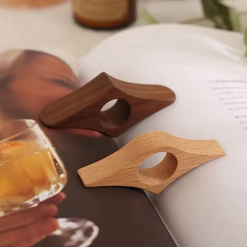 Wooden Thumb Bookmark for One-Hand Reading | Page Holder & Book Support | DIY Reading Aid Tool for Book Lovers