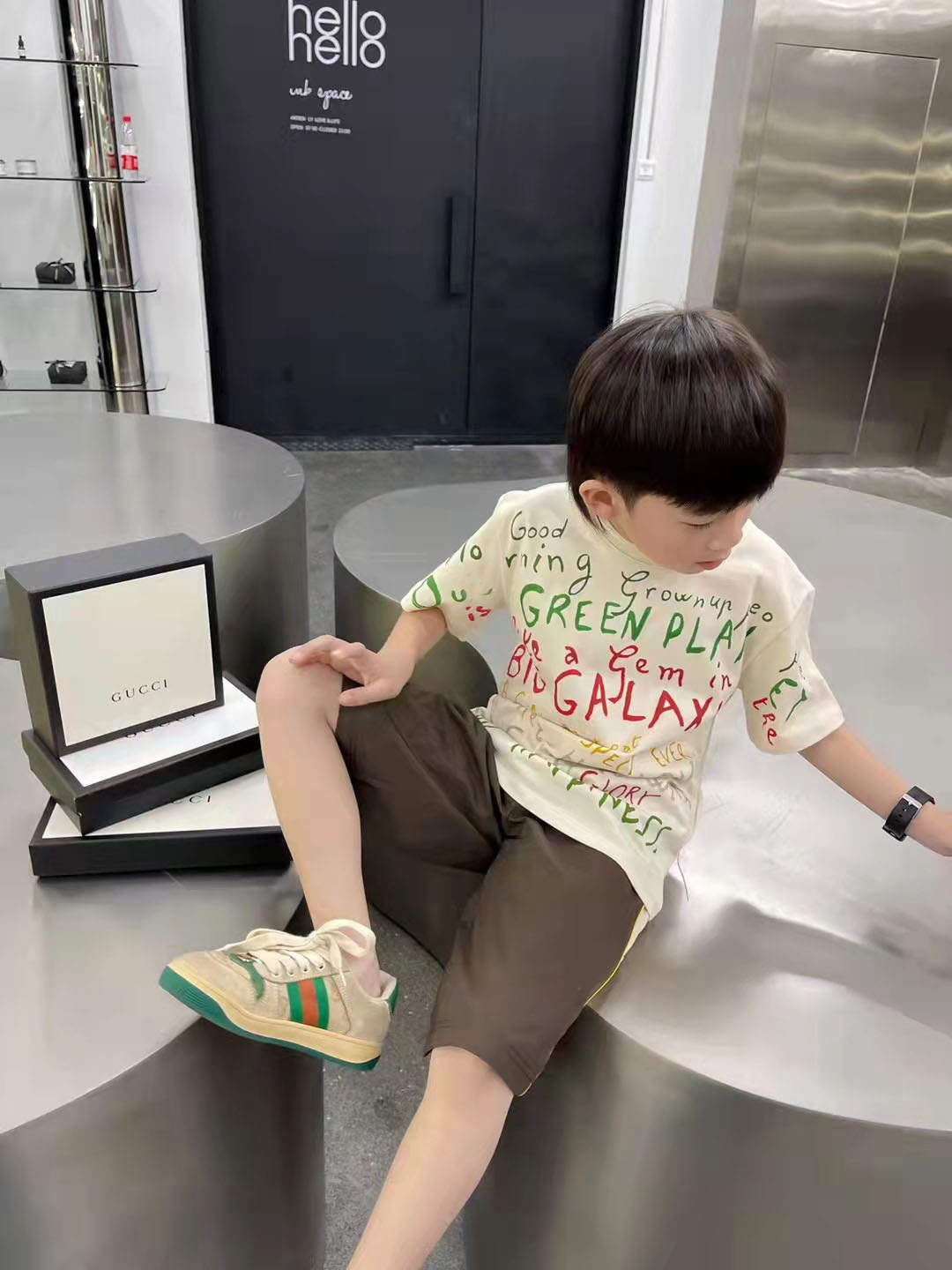 Zomer 2022 Luxe Kinderen T-shirt Gedrukte Korte Mouwen Katoenen Top Jongens En Meisjes Casual Top