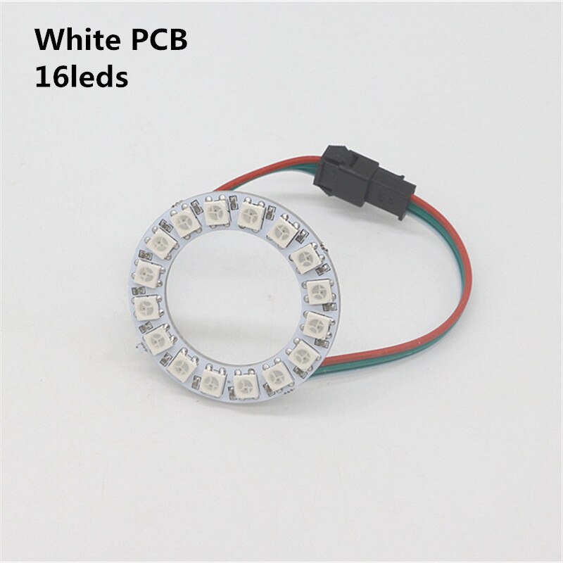 WS2812B DIY LED Ring 8 16 24 35 45 LEDs WS2812B SK6812 Built-in IC 5050 RGB WS2812 Addressable DC 5V LED Module Strip Light: White PCB 16leds