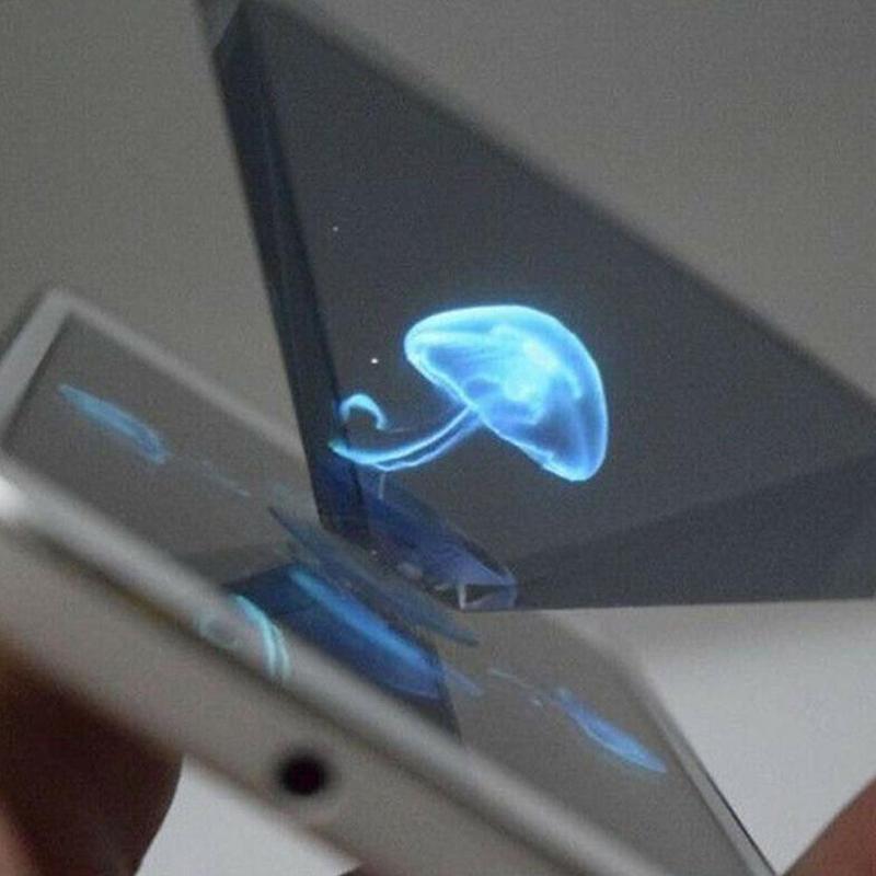 Projektor holograficzny 3D hologram piramida wyświetlacz projektor telefon Dropshipping uniwersalny stojak wideo mobilny dla sprytny U6V3