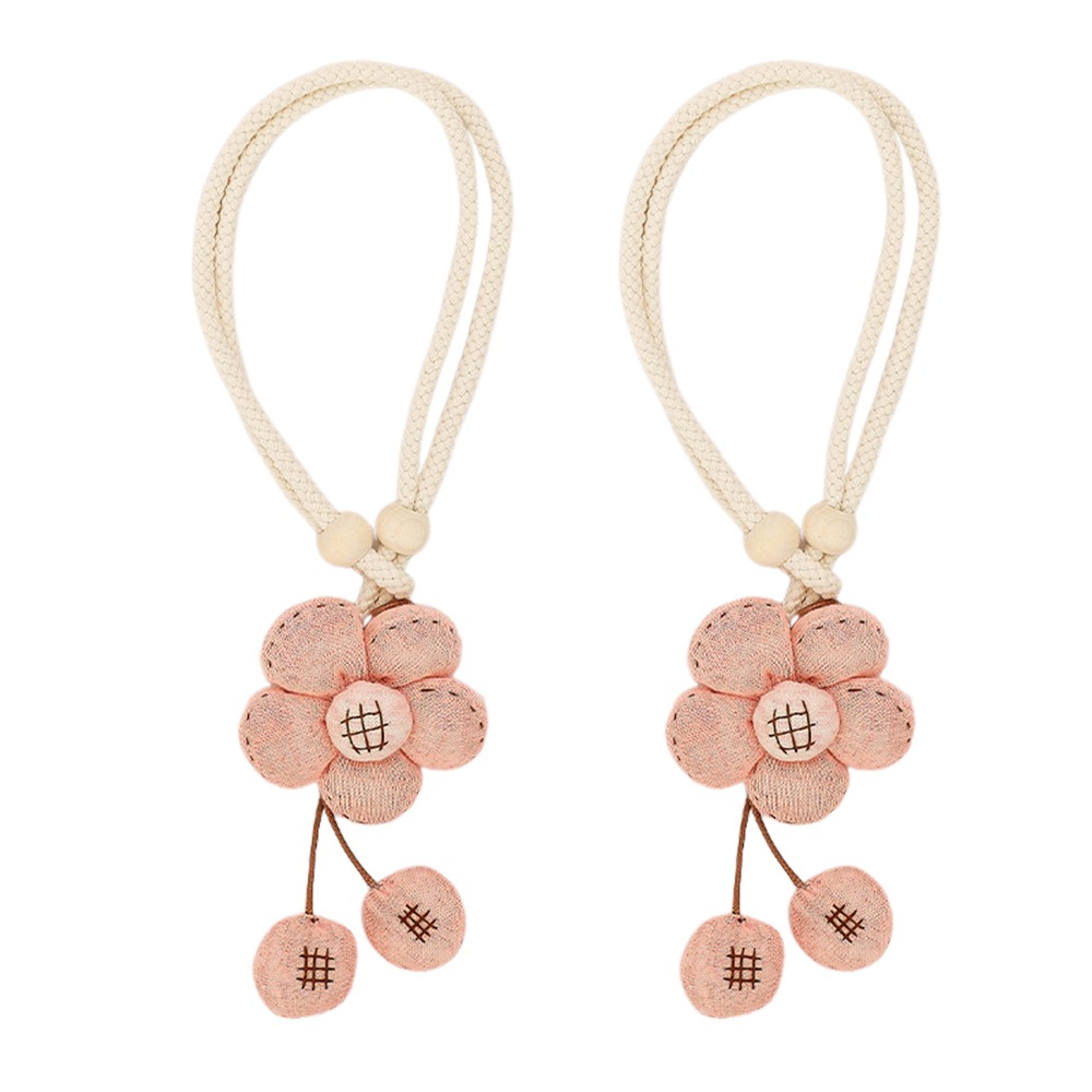 2PCS Adjustable Curtain Tie Sunflower Doll Flower Shape Curtain Rope Holders Cartoon Curtain Buckle Home Decor: green