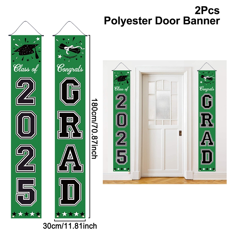 1pair Graduation Porch Sign Banner Large Congrats Grad Party Supplies Class of Decor Door Banner For Graduation Party