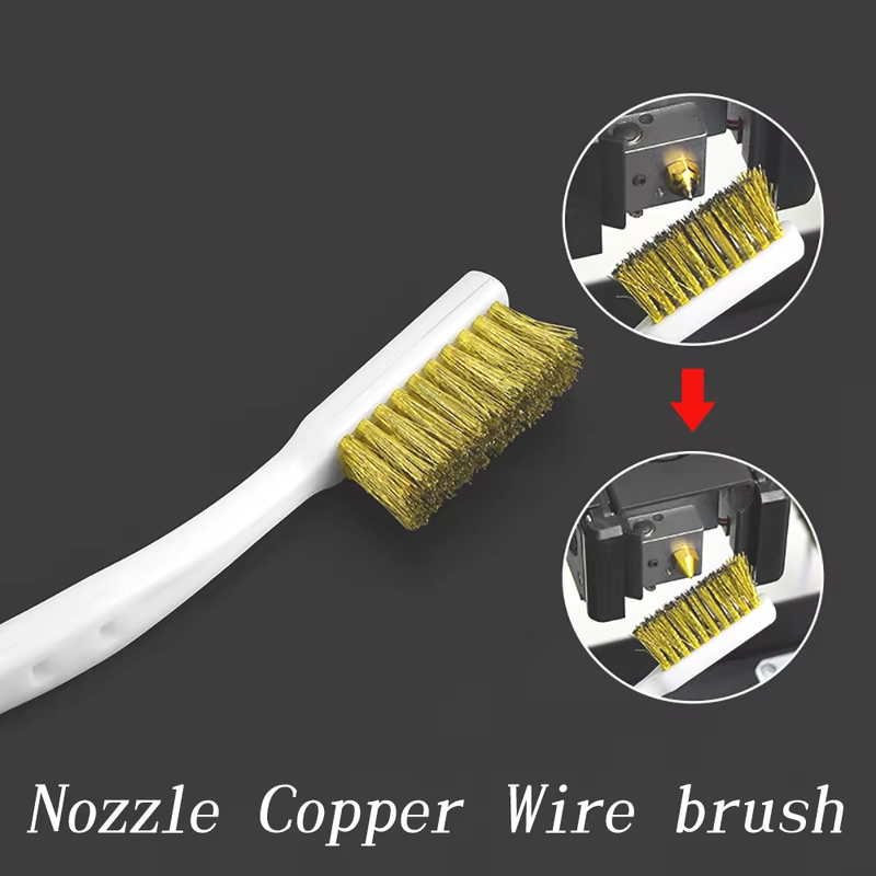Impressora 3D Escova De Dentes De Fio De Cobre, Punho De Escova De Cobre, Bloco De Aquecedor De Bico, Hotend Limpeza, Peças De Cama Quente