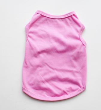 Ensfarvet hundeskjorte billigt hundetøj til små hunde sommer chihuahua t-shirt sød hvalp vest yorkshire terrier kæledyr tøj: Lyserød / Xs