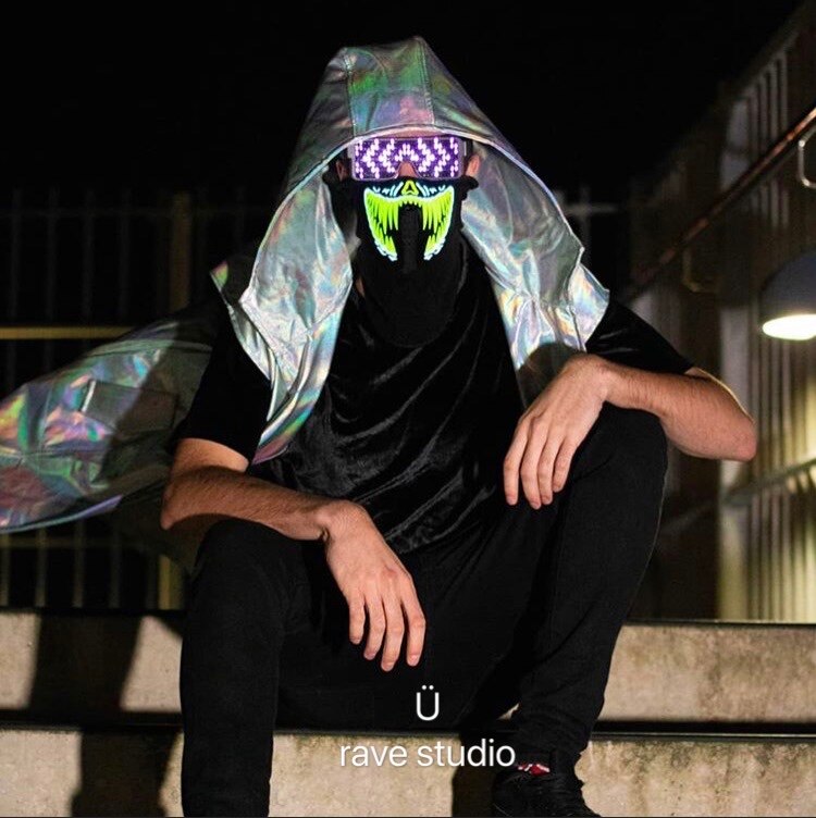 Led cold light mask winter voice-activated luminous mask music festival masks bungee equipment bar atmosphere props