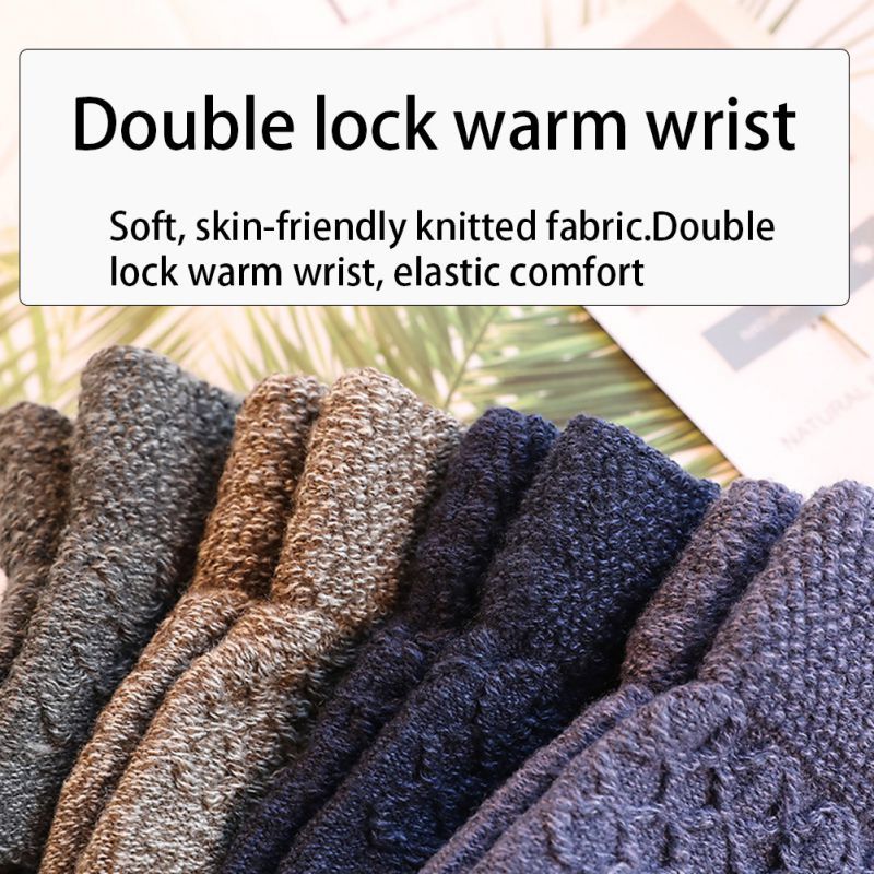 MMStudent Half Finger Winter Frostbite Gloves Casual Unisex Twist Knit Warm Gloves