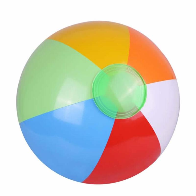 Inflatable Beach Ball PVC Water Balloons Rainbow-Color Balls Summer Outdoor Beach Swimming Toys