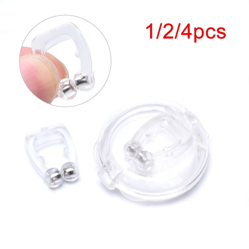 Pince-nez magnétique Anti-ronflement, 1/2/4 pièces, dispositif d&#39;aide au sommeil, pince-nez, Portable, silencieux, pour dormir