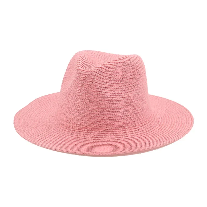 Vrouwen Hoeden Grote Rand 11Cm Mannen Vrouwen Kaki Wit Zwart Stro Hoeden Zon Strand Vrouwen Zomer Emmer Hoeden sombrero De Mujer: Paars