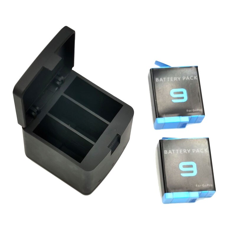 For GoPro 9 Hero9 Rechargeable Lithium Battery+3 Slot Led Charger Smart Charging Storage Box For Go Pro Hero 9 Black Accessories