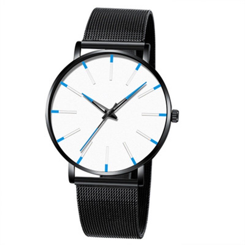Watch Men Watch Ultra-Thin Watches Quartz Stainless Steel Band Simple Wrist Watch Male Clock: J