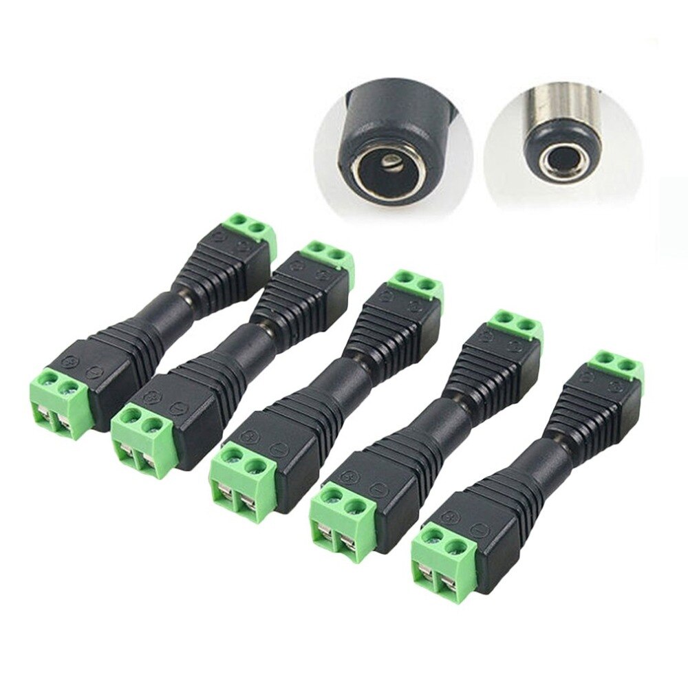 Mini Portable DC 12V Plug Cable Adapter Connector Male For 5050 3528 LED Connector Strip Light Power Supply