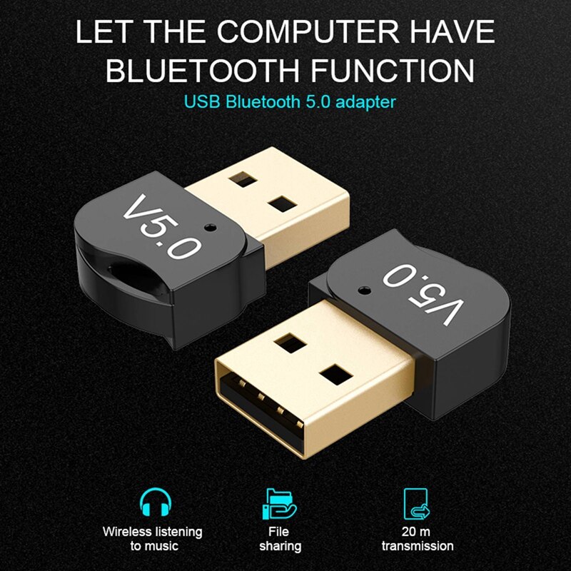 Adaptador Bluetooth USB Dongle para ordenador PC inalámbrico USB Bluetooth transmisor 5,0 música receptor Bluetooth adaptador