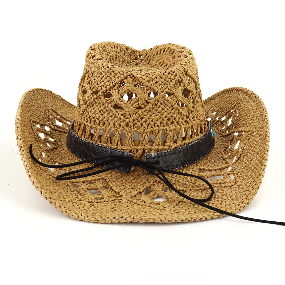 Western Cowboy Strohoed voor Dames Heren Handgeweven Brede Rand Ademend Outdoor Strand Zonbescherming Hoed Sombrero Vaquero