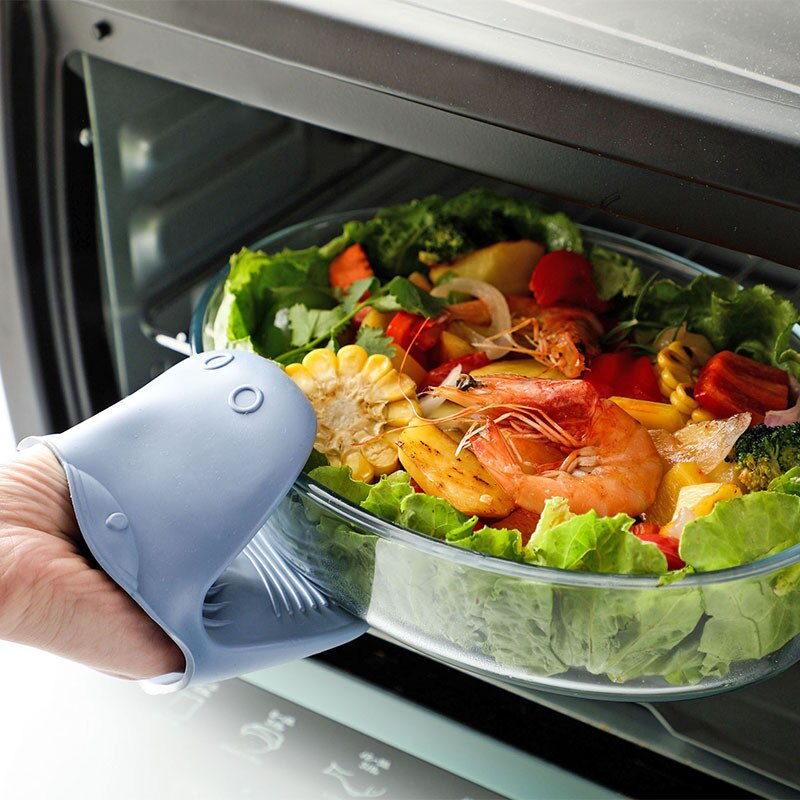 Thicken Oven Mitt Microwave Heat Resistant Gloves Cartoon Hippo Hand Clip Household Anti-Scald Gloves Pot Clip Oven Mitts