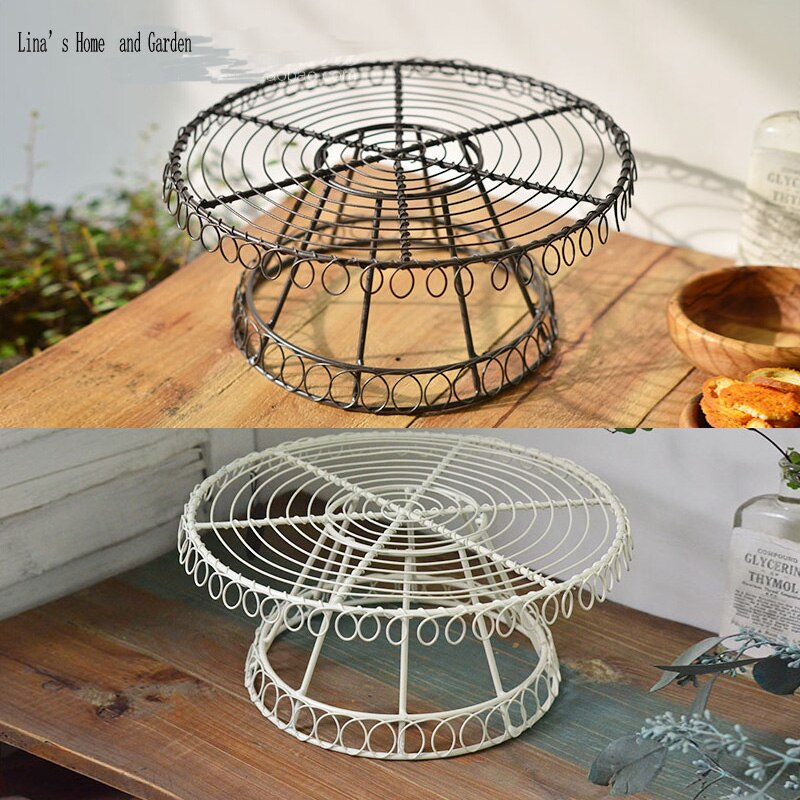 handcrafted vintage wire metal cake stand