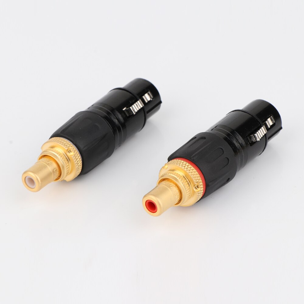 2PC NEUTRIK XLR male to RCA Female Socket Adapter plated gold RCA plug XLR to RCA Female Socket Adapter Gold Balanced Cable Plug