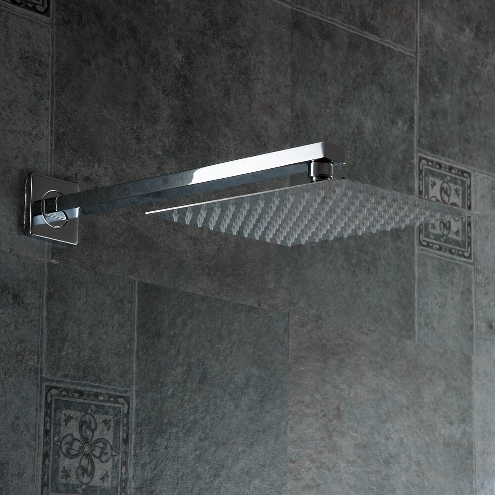 Stainless Steel Shower Head With Arm Wall Mounted Ultra thin Rain Shower Heads With 35cm Shower Arm
