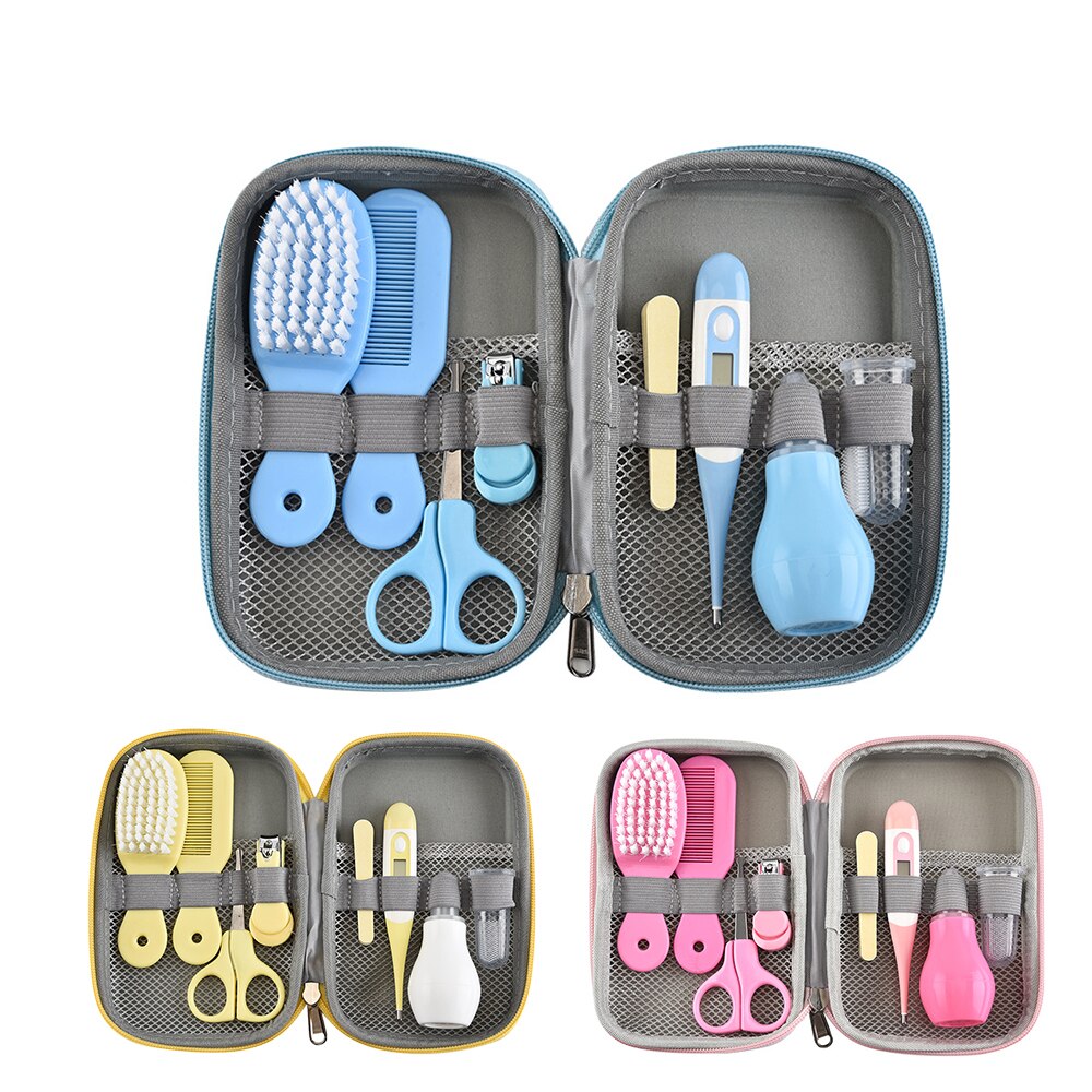 8 Stks/set Multifunctionele Pasgeboren Baby Kids Nail Gezondheidszorg Thermometer Grooming Brush Kit Gezondheidszorg Accessoires Toiletartikelen Set