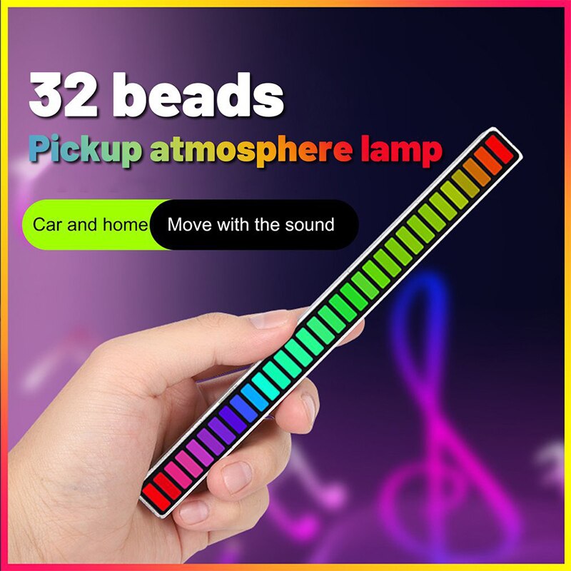 Rgb Sound Control Led Light Control Pickup Voice Activated Ritme Lichten Kleur Ambient 32 Bit Muziek Indicator Auto Desktop