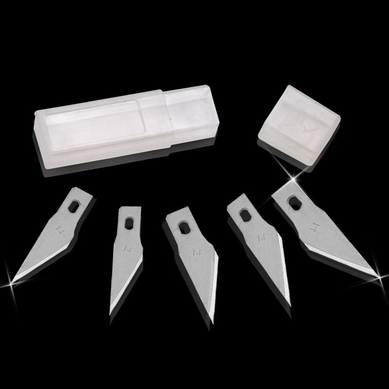Cortador de bisturí antideslizante, cuchillas de acero inoxidable para manualidades, reparación de PCB, películas de cuero, herramienta multiusos DIY, 6 uds.