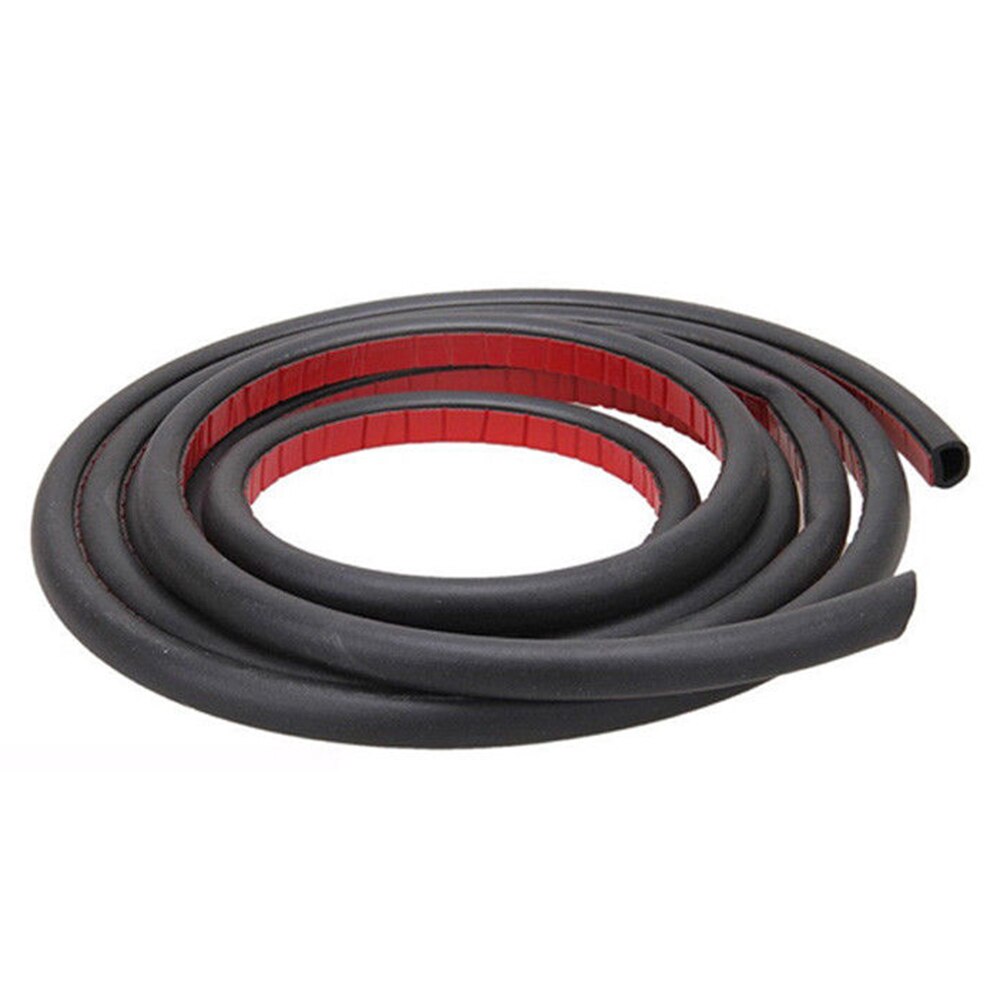 Rubber Car Door Adhesive Sound Insulation Trim D-shape Weatherstrip Waterproof Seal Strip Edge: Big D 2m
