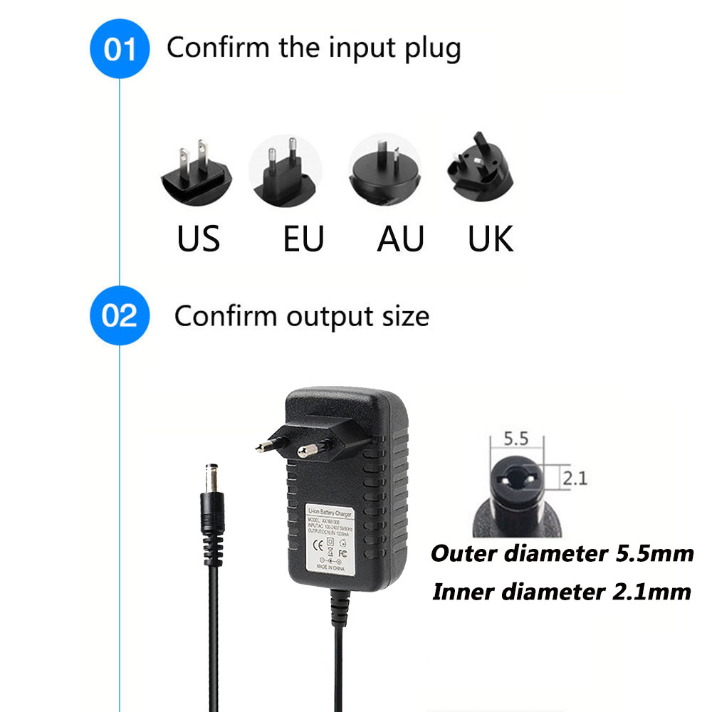 Rechargeable lead acid Battery Charger Portable Charger 7.4V 2A