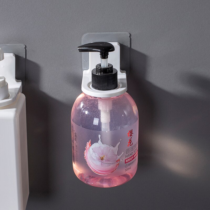 6pc Suction Cup Rack Shower Gel Shampoo Soap Liquid Wall Mount Holder Bathroom Shelf Bathroom Hook Organizer Hooks