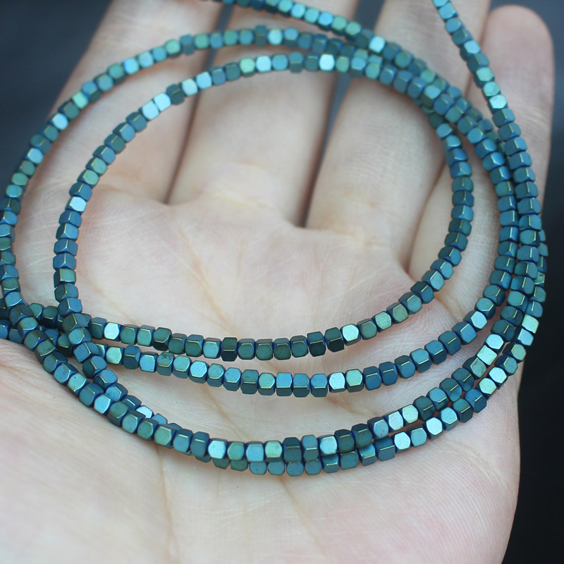 ¡Ematita natural muy brillante! Cuentas de hematita cuadradas facetadas de 15 pulgadas, para hacer joyas, pulseras y collares DIY