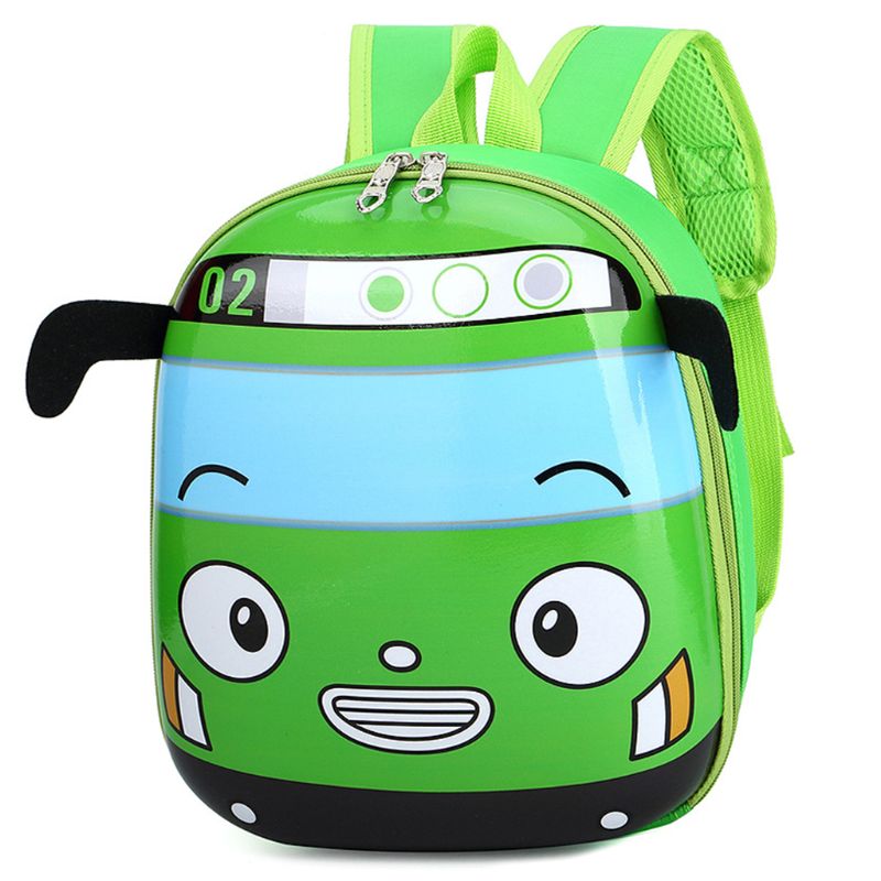 Kid's Cartoon 3D Car Shape School Backpack Kindergarten Bookbag for Boys Girls: Green