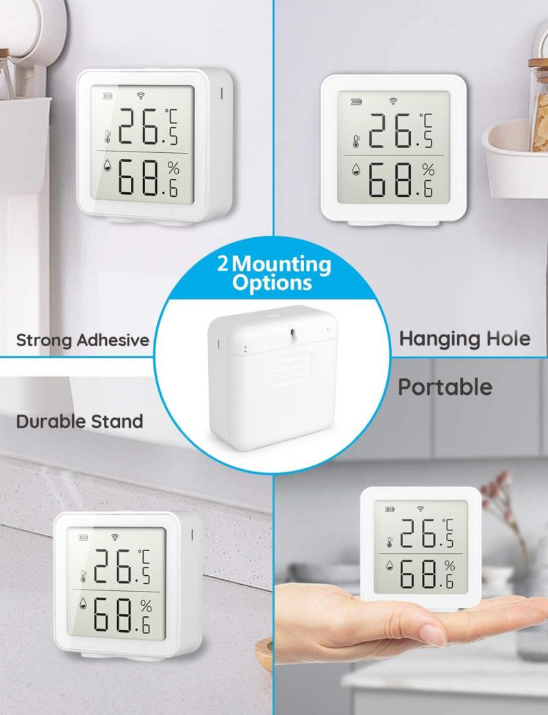 WIFI 2.4G Smart Wireless Temperature Humidity Sensor Low-consumption Intelligent Linkage Abnormal Monitor For Alexa TUYA App